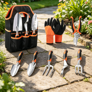 8-Piece Garden Tool Set With Ergonomic Handle And Storage Bag